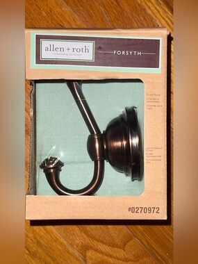NWT ALLEN ROTH Light Oil-Rubbed Bronze Wall Hook for Robes 0270972